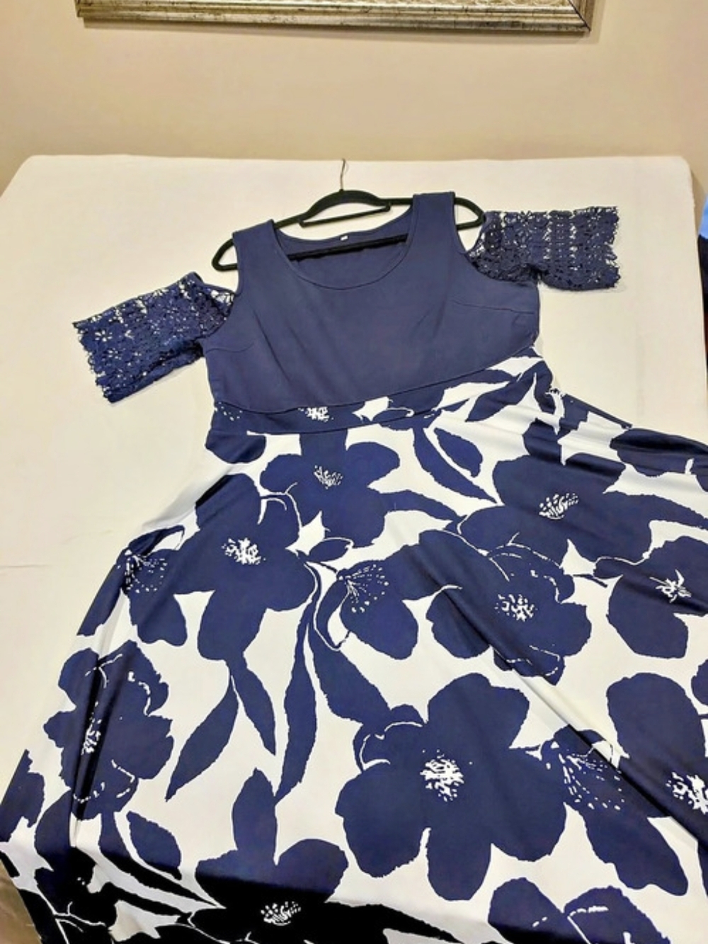 Blue & White Floral Maxi Dress